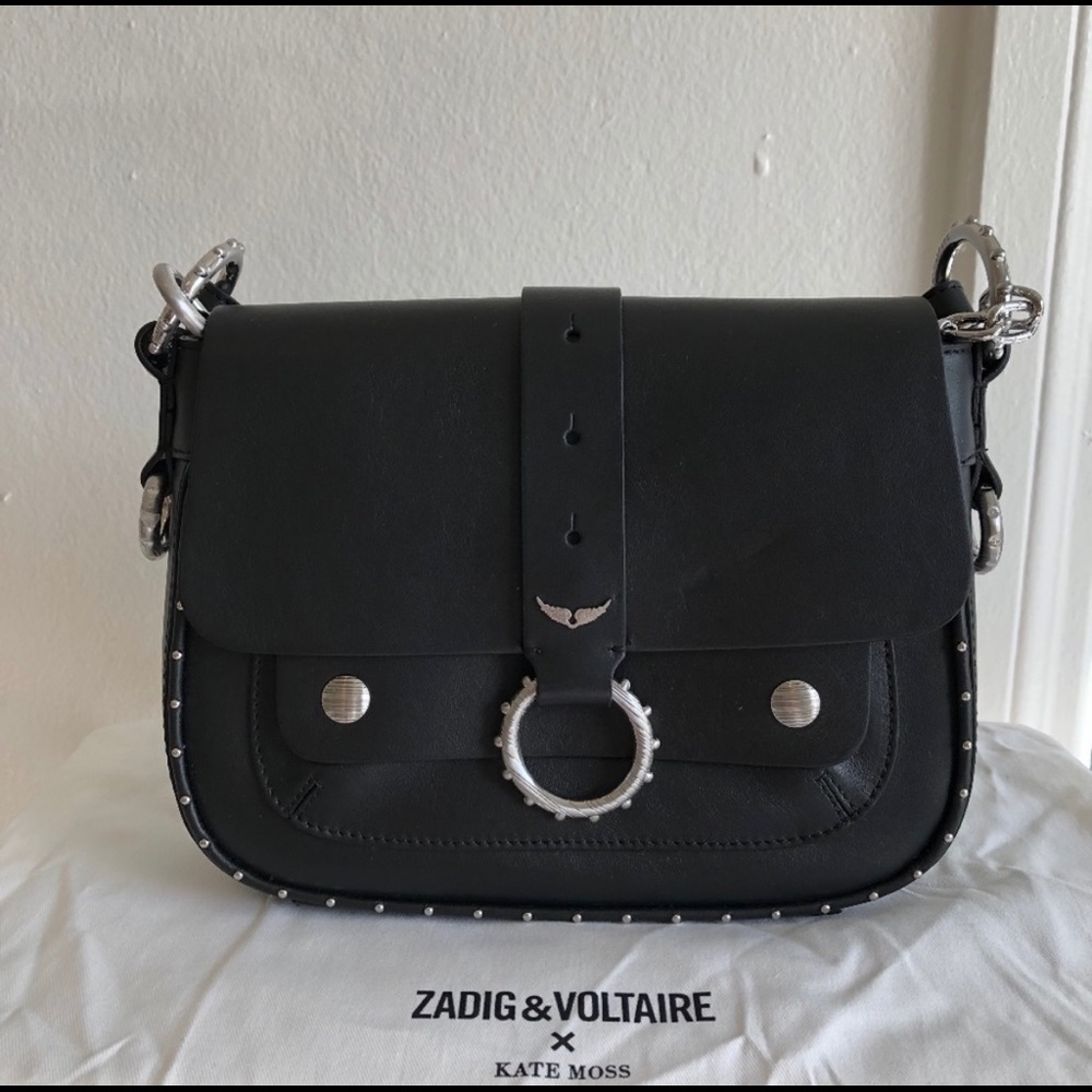 ZADIG & VOLTAIRE KATE MOSS STUDDED LEATHER BAG